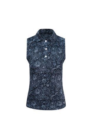 Show details for Pure Golf Ladies Rise Sleeveless Polo Shirt - Navy