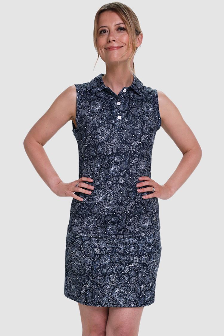 Picture of Pure Golf Ladies Rise Sleeveless Polo Shirt - Navy