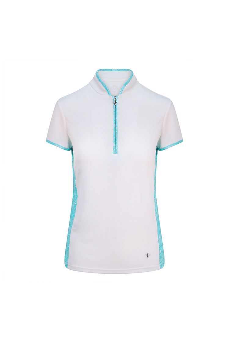 Picture of Pure Golf Ladies Bliss Cap Sleeve Polo Shirt - Ocean Blue