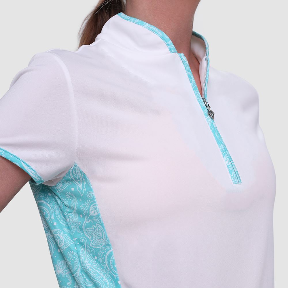 Picture of Pure Golf Ladies Bliss Cap Sleeve Polo Shirt - Ocean Blue