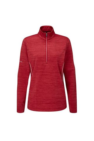 Picture of Ping zns Ladies Skye 1/2 Zip Golf Sweater - Firebrick Marl / White