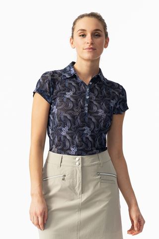Picture of Daily Sports zns Ladies Luisa Short Sleeved Mesh Polo Shirt - Dark Navy