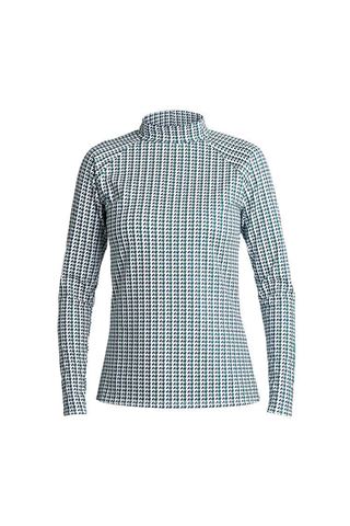 Picture of Rohnisch zns Ladies Danielle Polo Top - Multi Teal Houndstooth
