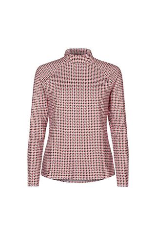 Picture of Rohnisch zns Ladies Danielle Polo Top - Multi Pink Houndstooth