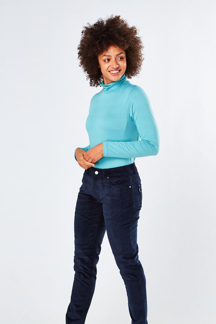 Picture of Swing out Sister Ladies Riga Roll Neck Top - Icelandic Blue (3XL ONLY)