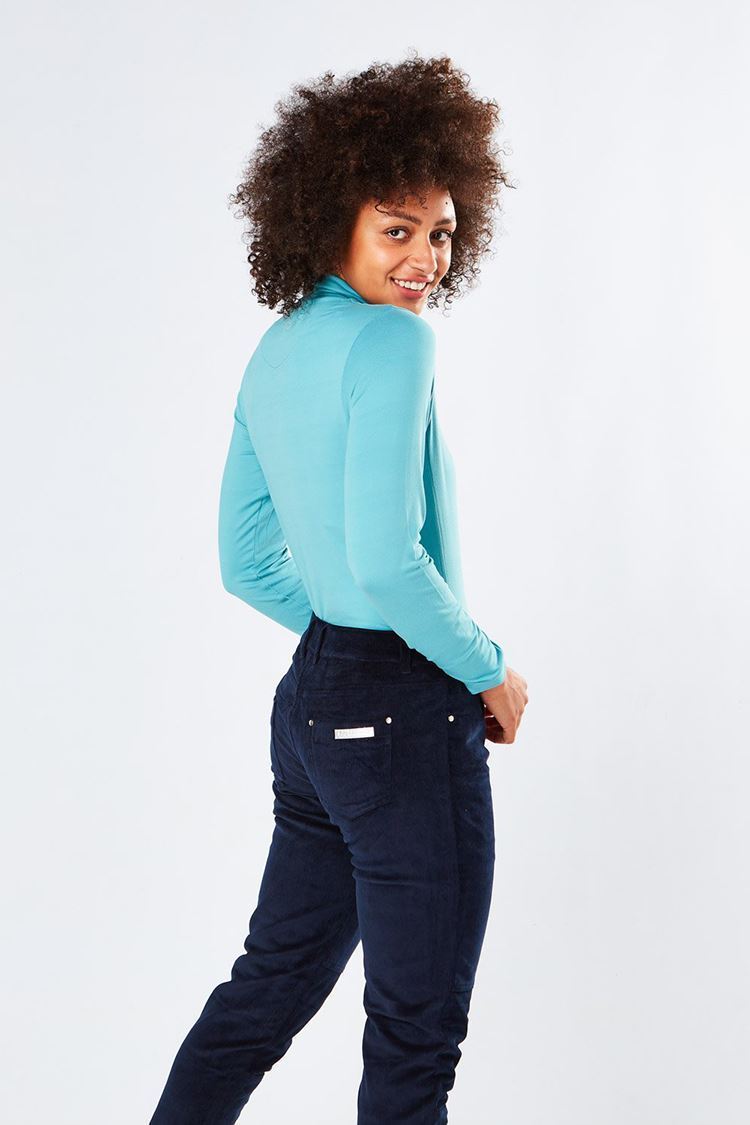 Picture of Swing out Sister Ladies Riga Roll Neck Top - Icelandic Blue (3XL ONLY)