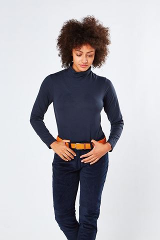 Picture of Swing out Sister zns Ladies Riga Roll Neck Top - Midnight Navy