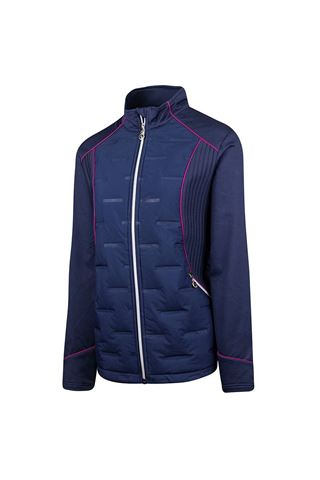 Picture of Island Green zns  Ladies Heat Welded Padded Jacket - Navy Blue / Fuchsia
