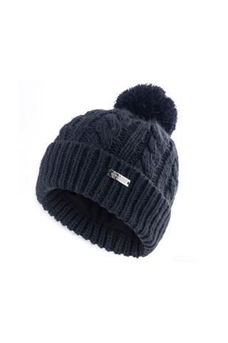 Picture of Island Green zns Ladies Knitted Bobble Hat with Fleece Lining - Navy