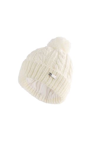 Picture of Island Green zns Ladies Knitted Bobble Hat with Fleece Lining - Cream