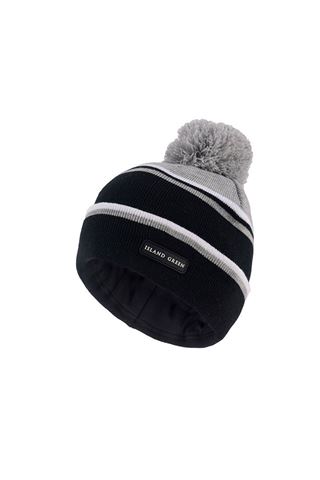Picture of Island Green Men's Knitted Bobble Hat with Soft Inner Band - Black / Charocal