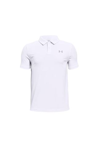 Picture of Under Armour ZNS Boy's UA Performance Polo Shirt - White / Pitch Grey 100