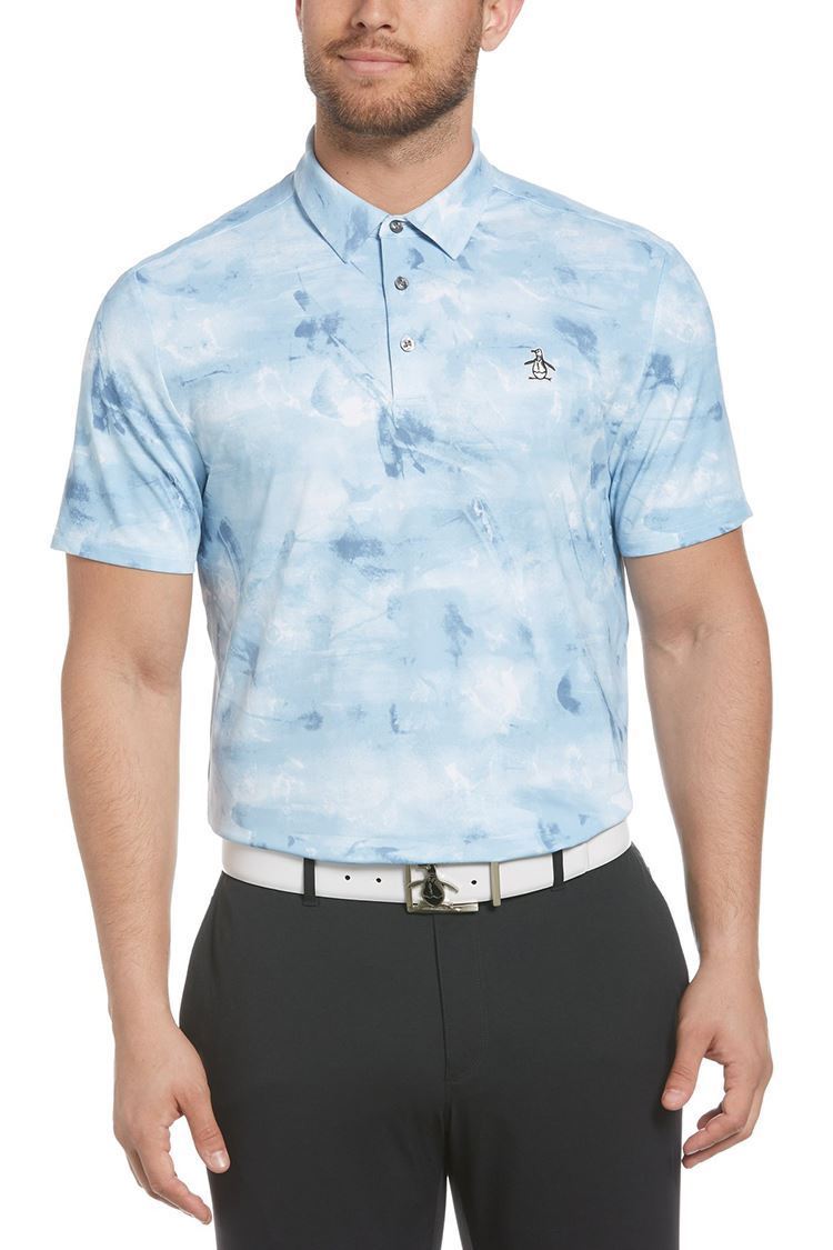 Picture of Original Penguin Men's Tie Dye Printed Polo Shirt - Powder Blue