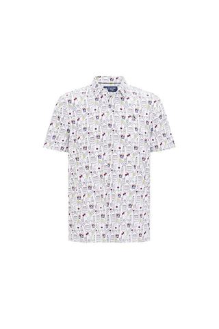 Picture of Original Penguin zns Men's Whiskey Printed Polo Shirt - Bright White