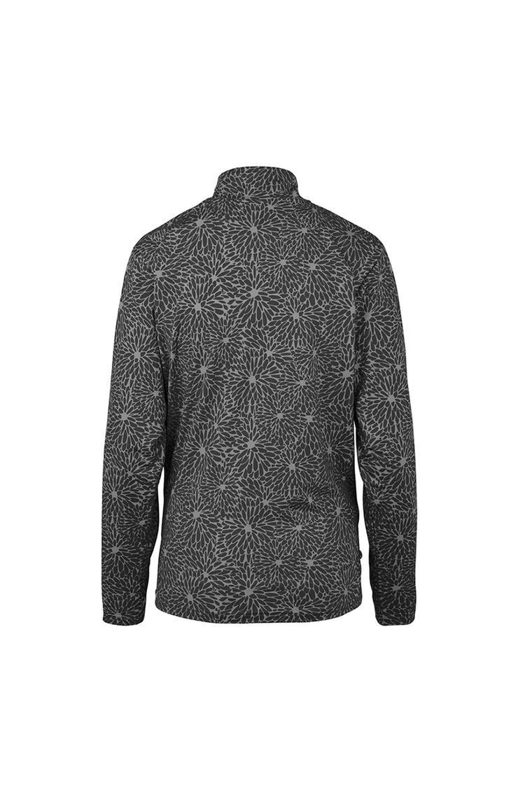 Picture of Island Green Ladies All Over Full Zip Print Top Layer Jacket - Black / Gold