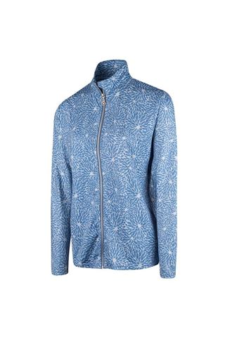 Picture of Island Green zns Ladies All Over Full Zip Print Top Layer Jacket - Allure / Ballad Blue