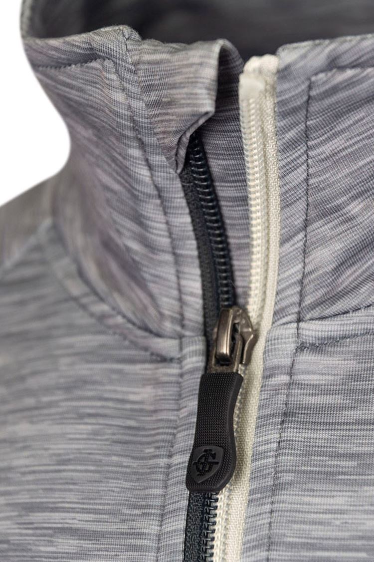 Picture of Island Green Men's Raglan Sleeve Top Layer Sweater - Light Grey Marl / Charocal