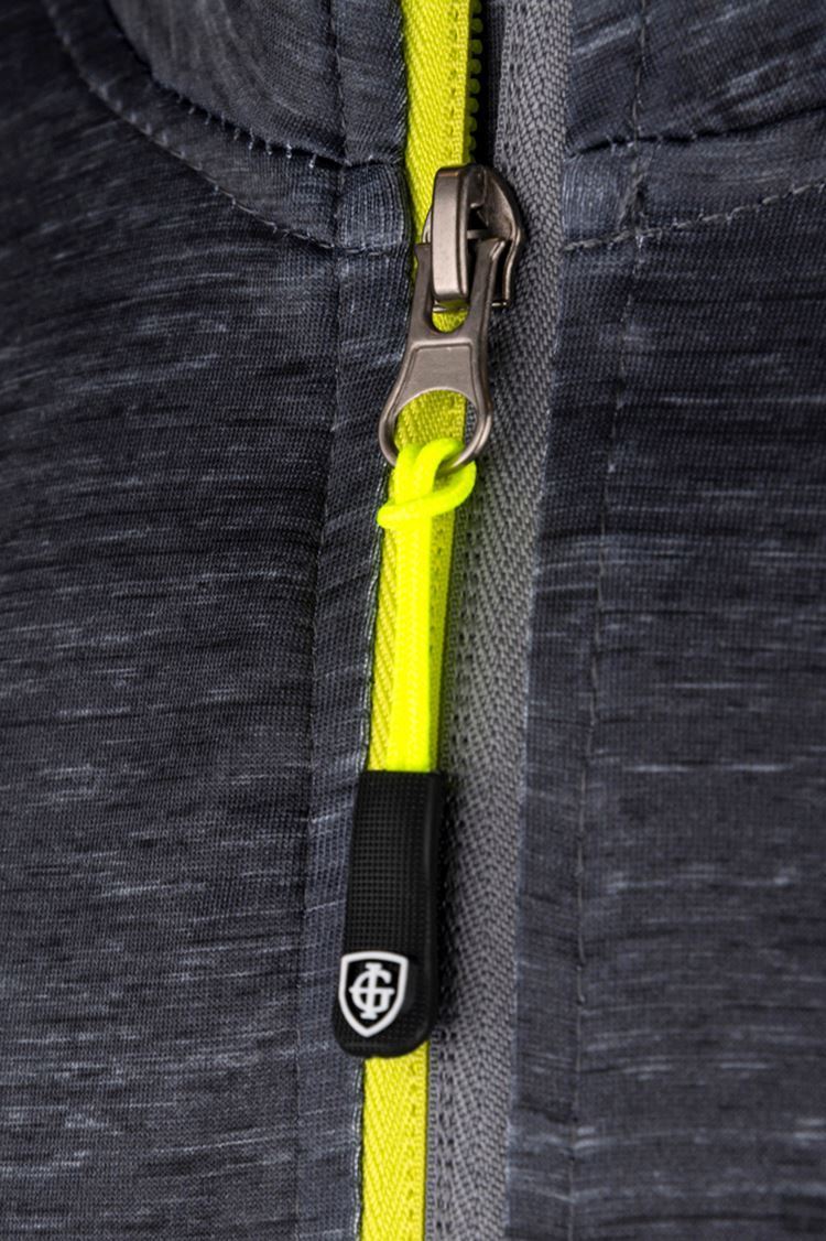 Picture of Island Green Men's Raglan Sleeve Top Layer Sweater - Charcoal Marl / Lime