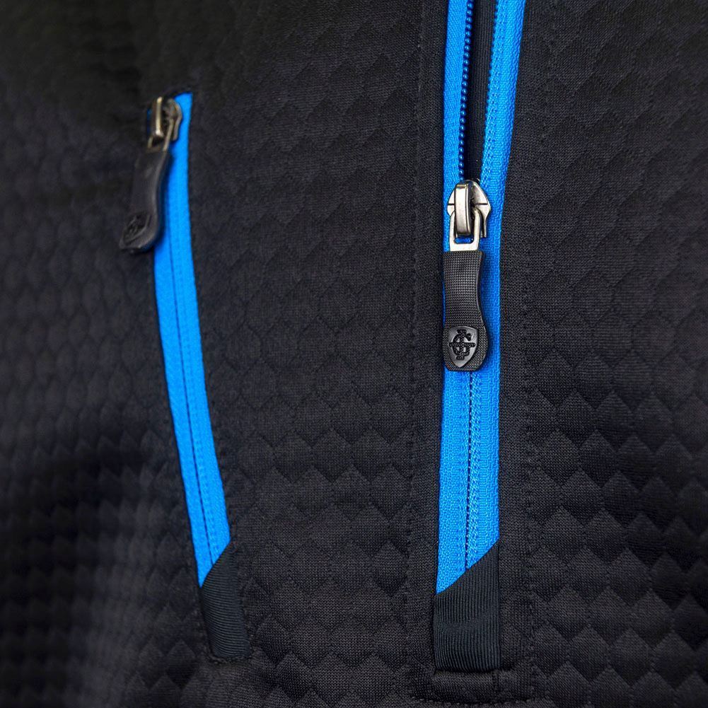 Picture of Island Green Men's Panelled Top Layer Sweater - Black / Turquoise