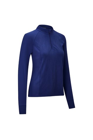 Picture of Callaway zns Ladies Long Sleeve 1/4 Zip Sun Protection Top  - Peacoat 410