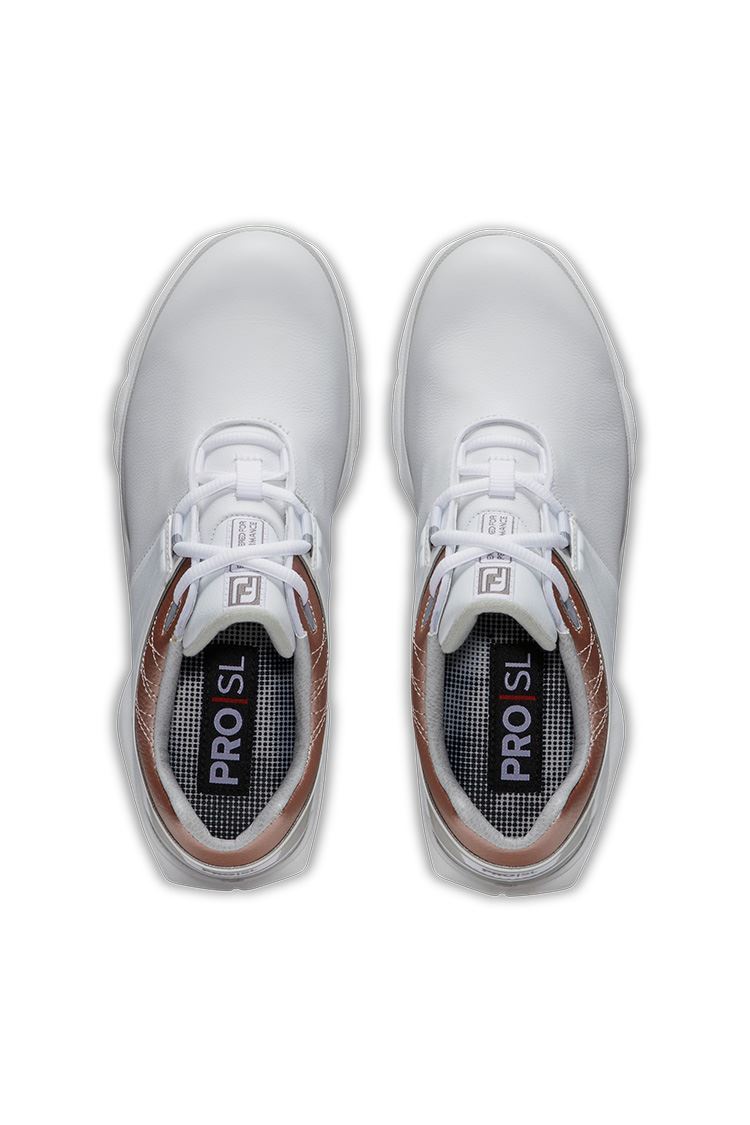 Picture of Footjoy Women's Pro SL Golf Shoes - White / Rose