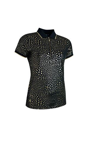 Picture of Glenmuir zns  Ladies Amelia Short Sleeve Polo Shirt - Black / Gold