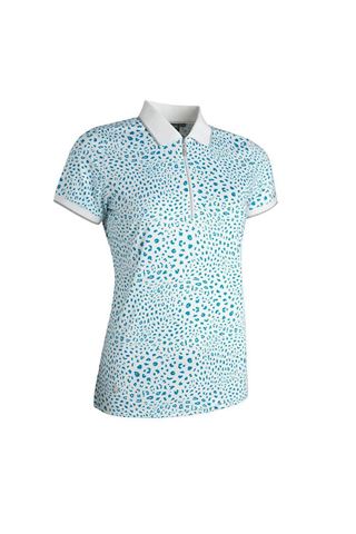 Picture of Glenmuir zns Ladies Amelia Short Sleeve Polo Shirt - White / Cobalt