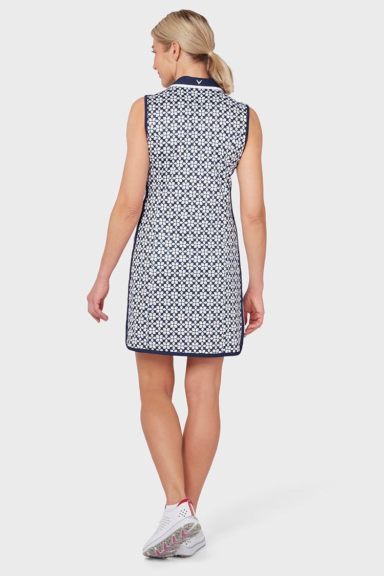 Picture of Callaway zns Ladies Geo Printed Shirt Tail Dress - Peacoat 410