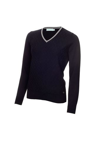 Picture of Green Lamb Ladies Kayley Ripple V-Neck Sweater - Navy