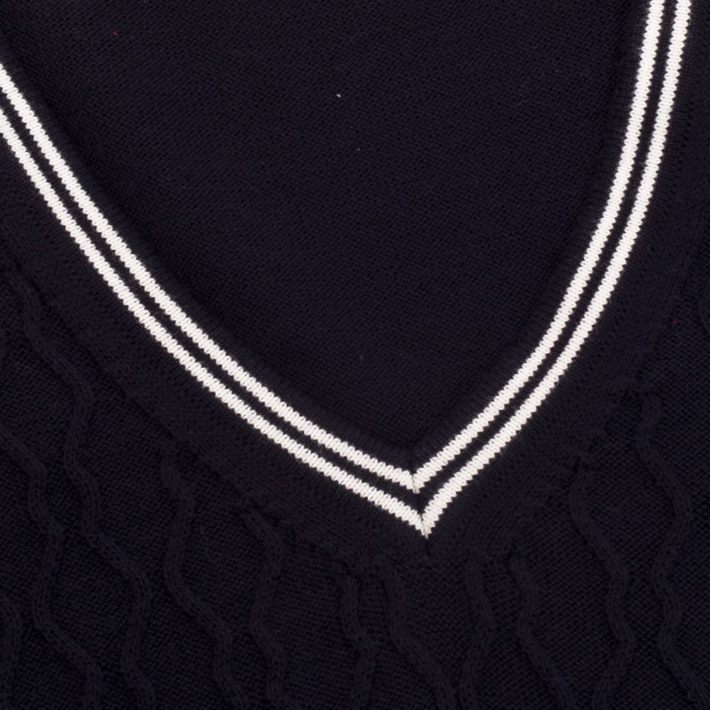 Picture of Green Lamb zns Ladies Kayley Ripple V-Neck Sweater - Navy