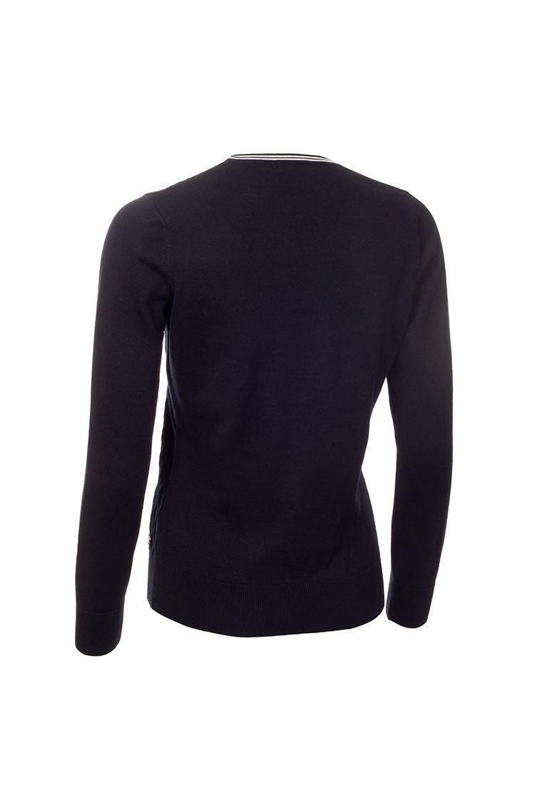 Picture of Green Lamb zns Ladies Kayley Ripple V-Neck Sweater - Navy