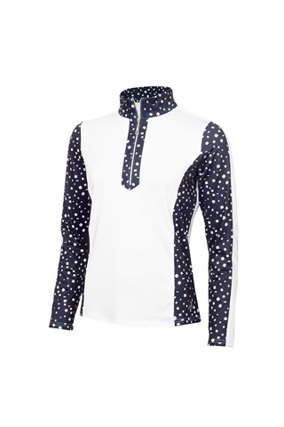 Picture of Green Lamb zns  Ladies Kaz Long Sleeve Raglan Print Top - White / Night Sky