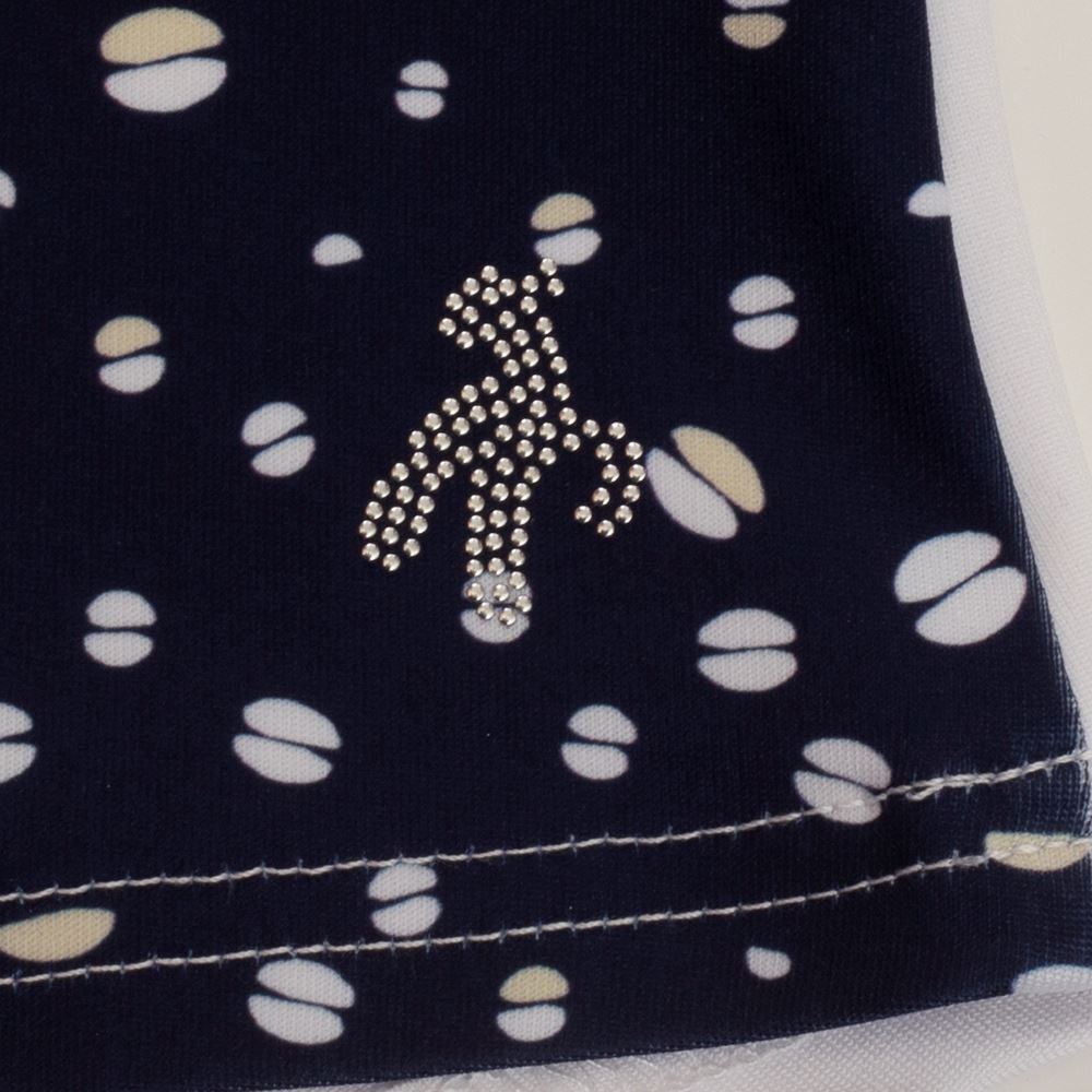 Picture of Green Lamb zns  Ladies Kaz Long Sleeve Raglan Print Top - White / Night Sky