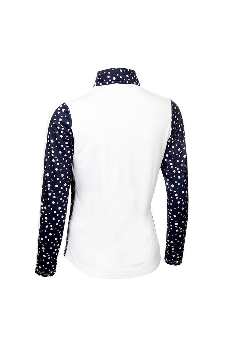 Picture of Green Lamb Ladies Kaz Long Sleeve Raglan Print Top - White / Night Sky