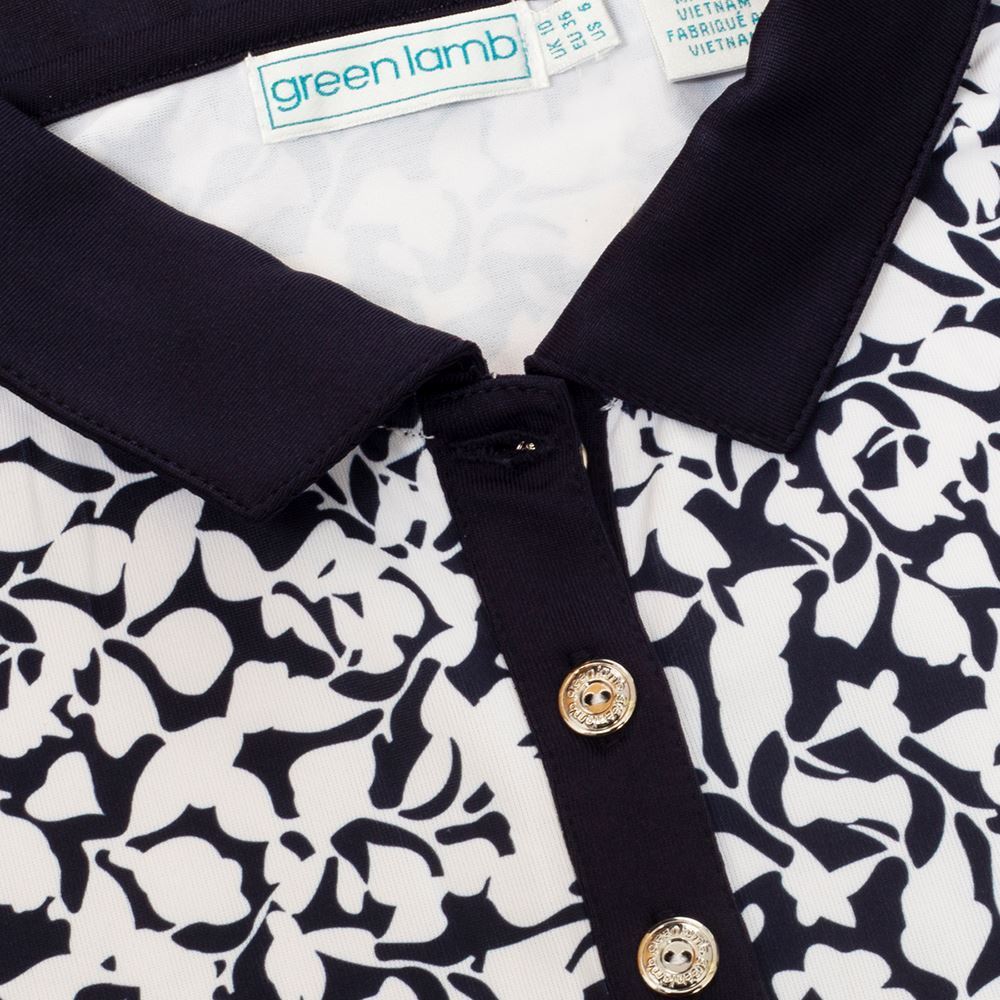 Picture of Green Lamb zns Ladies Katia Print Polo Shirt - Lace