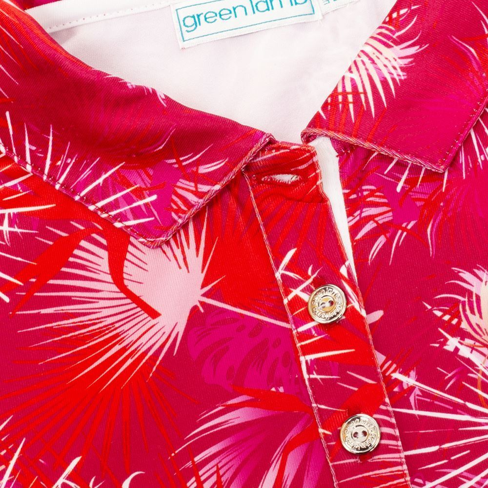 Picture of Green Lamb Ladies Katia Print Polo Shirt - Paradise