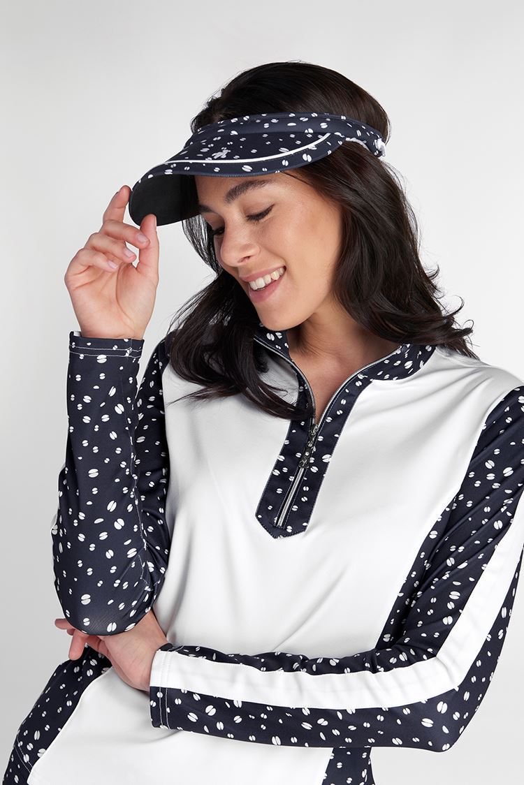 Picture of Green Lamb zns  Ladies Kaz Long Sleeve Raglan Print Top - White / Night Sky
