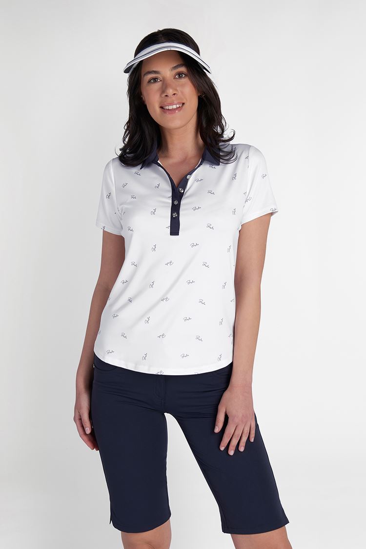 Picture of Green Lamb Ladies Katia Print Polo Shirt - Birdie