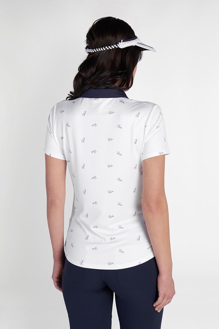 Picture of Green Lamb Ladies Katia Print Polo Shirt - Birdie
