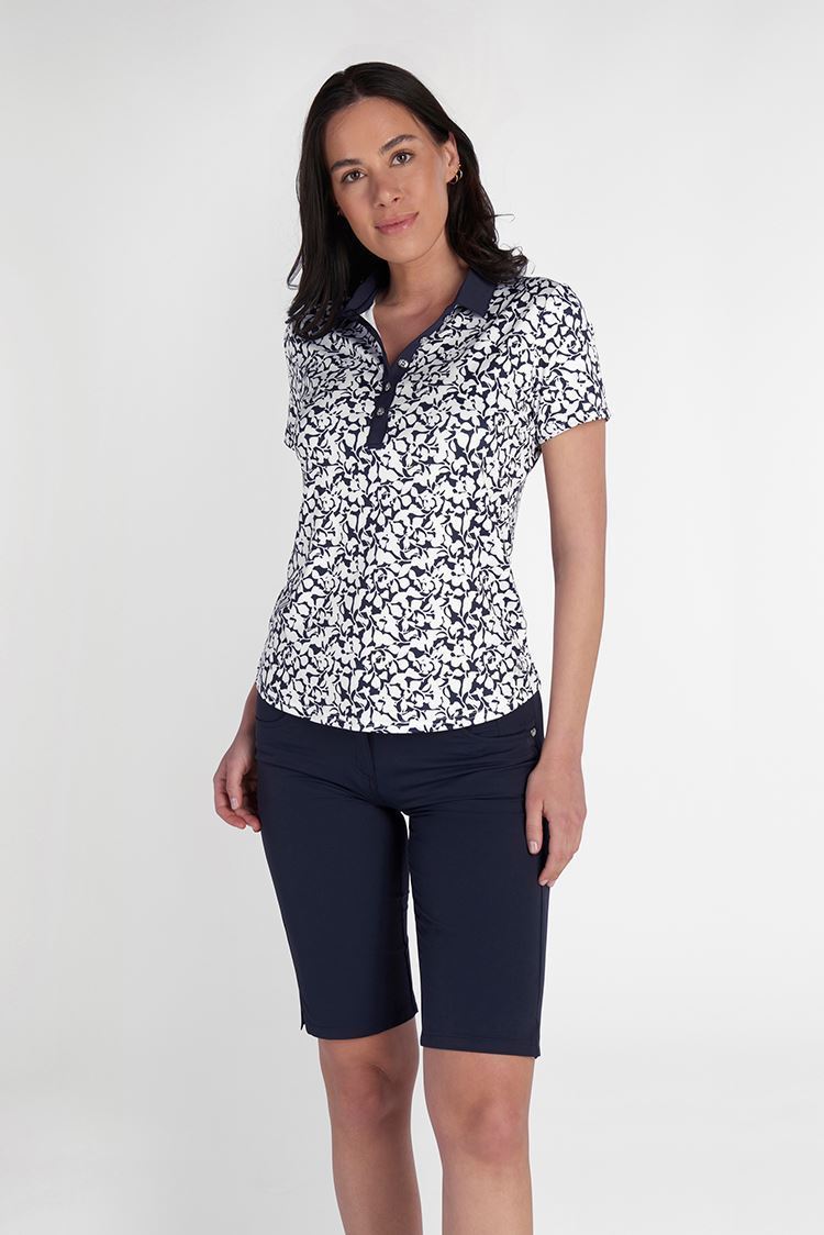 Picture of Green Lamb zns Ladies Katia Print Polo Shirt - Lace