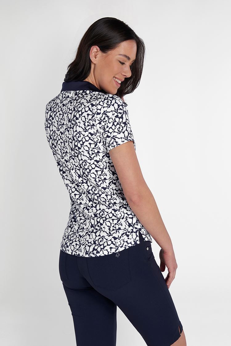 Picture of Green Lamb zns Ladies Katia Print Polo Shirt - Lace