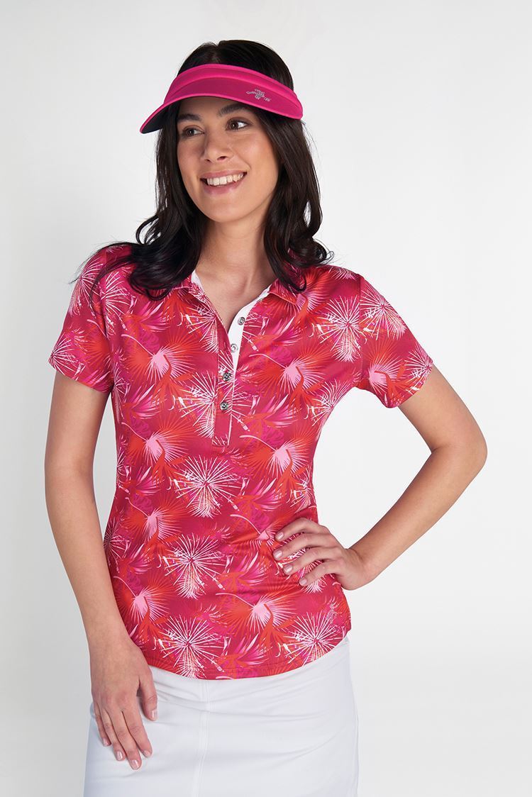 Picture of Green Lamb Ladies Katia Print Polo Shirt - Paradise