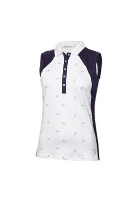 Show details for Green Lamb Ladies Katy Sleeveless Polo with Curved Seams - Birdie