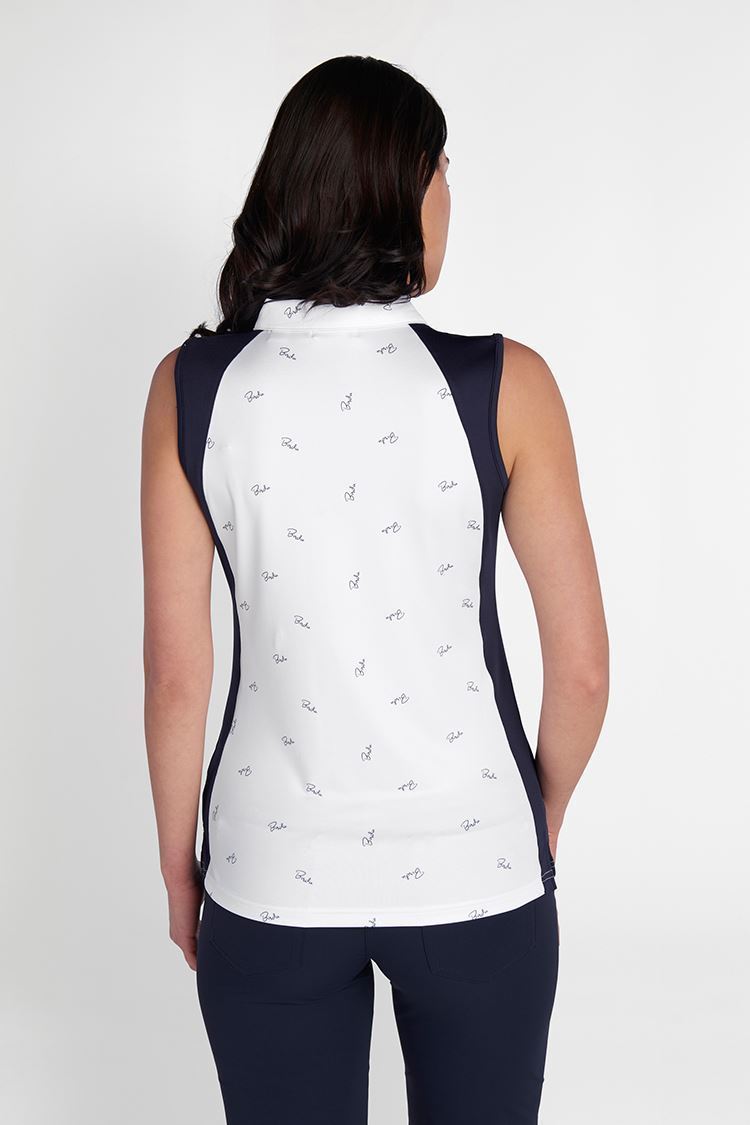 Picture of Green Lamb zns  Ladies Katy Sleeveless Polo with Curved Seams - Birdie