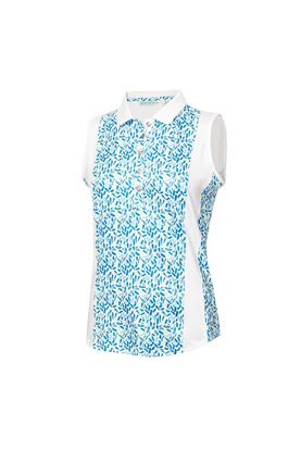 Show details for Green Lamb Ladies Kay Sleeveless Printed Panel Polo - Zing