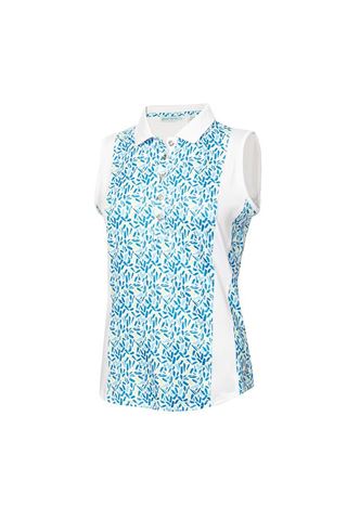 Picture of Green Lamb Ladies Kay Sleeveless Printed Panel Polo - Zing