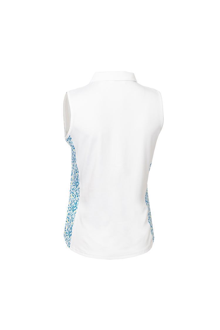 Picture of Green Lamb zns Ladies Kay Sleeveless Printed Panel Polo - Zing