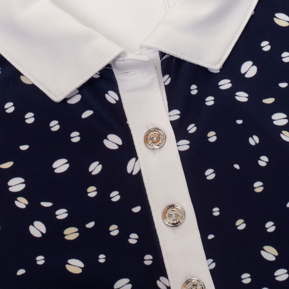 Picture of Green Lamb Ladies Kay Sleeveless Printed Panel Polo - Night Sky