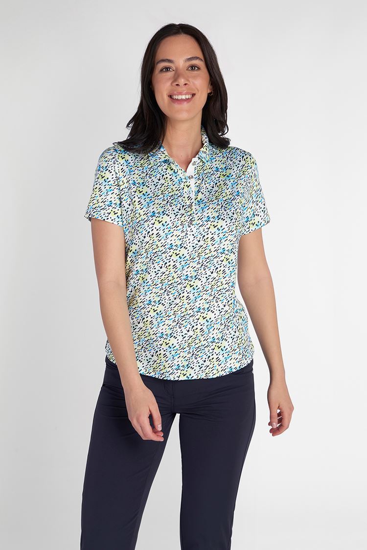 Picture of Green Lamb Ladies Katia Print Polo Shirt - Watermark