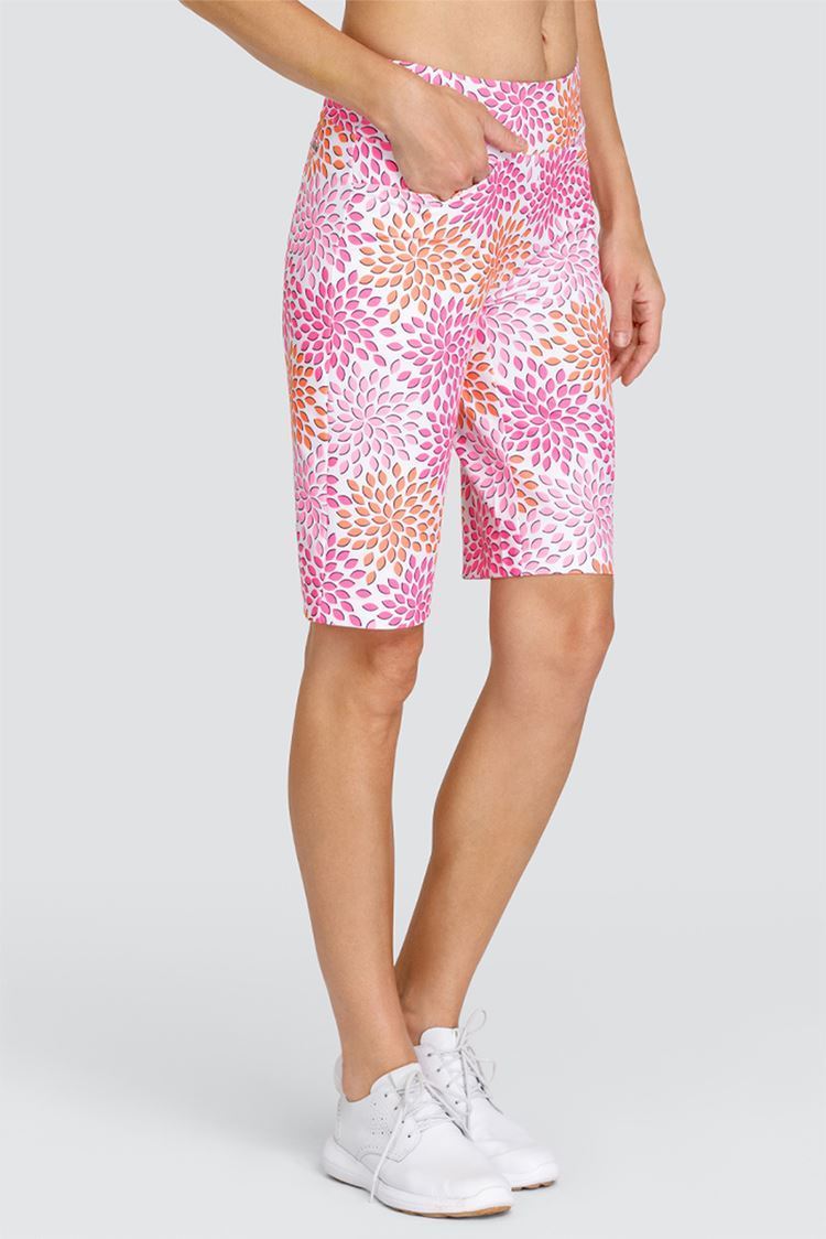 Picture of Tail zns Ladies Tanner Pull On Golf Capri / Shorts - Mosaic Petals - UK10 Only
